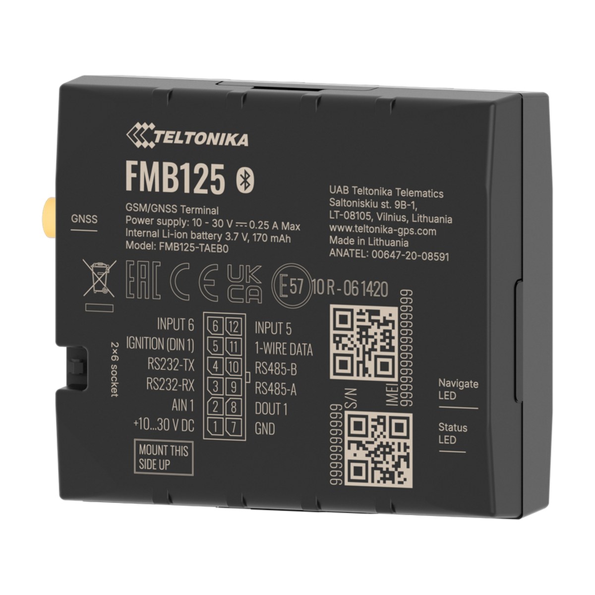 Teltonika FMB125, internal antennas